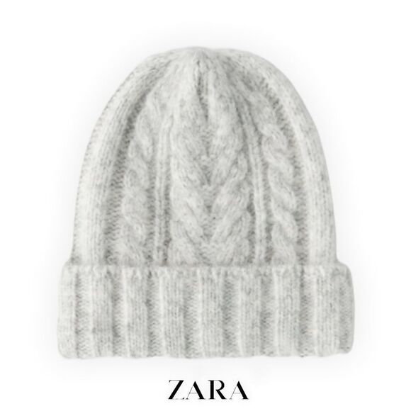 ZARA Kids | Gray | CABLE KNIT HAT - Picture 1 of 3
